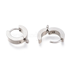 Tarnish Resistant 201 Stainless Steel Huggie Hoop Earrings Findings&nbsp;STAS-A167-01C-P