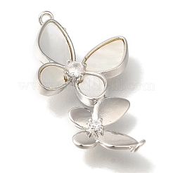 Brass Micro Pave Cubic Zirconia Pendants&nbsp;KK-K389-034P
