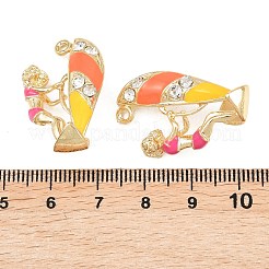 Alloy Enamel Rhinestone Pendants&nbsp;FIND-B062-10G