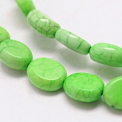 Dyed Synthetical Turquoise Oval Bead Strand&nbsp;G-P083-93