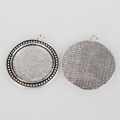 Tibetan Style Alloy Pendant Cabochon Settings&nbsp;LS-TIBEP-N003-67AS