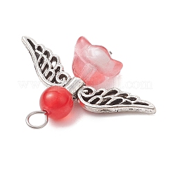 Pearlized Glass Pearl Bead Pendants&nbsp;PALLOY-JF03205-05