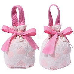 Heart Print Cloth Jewelry Drawstring Gift Bags&nbsp;ABAG-WH20015-11