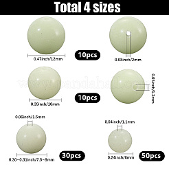 100Pcs 4 Styles Luminous Round Glass Beads&nbsp;GGLA-SC0001-20C