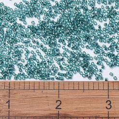 MIYUKIデリカビーズ  シリンダー  日本製シードビーズ  11/0  （db1208)銀色のカリブ海の青緑  1.3x1.6mm  穴：0.8mm  約2000PCS /ボトル  10 G /ボトル&nbsp;SEED-JP0008-DB1208