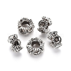 Tibetan Style Alloy European Bead Rhinestone Settings&nbsp;TIBE-N006-144AS-LF