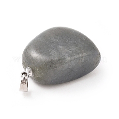 天然石ラブラドライトペンダント  プラチナトーンの真鍮パーツ  ナゲット  23~30x13~22x12~20mm  穴：5x3mm&nbsp;G-k302-B20