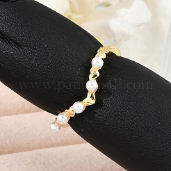 Heart Brass Open Cuff Rings for Women&nbsp;RJEW-R011-02G