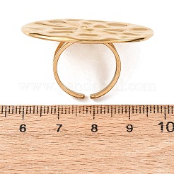 女性用304ステンレススチールカフオープンリング  オーバル  ゴールドカラー  17mm&nbsp;RJEW-C162-01B-G