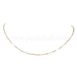304 Stainless Steel Cuboid Bar Link Chain Necklaces for Women Men&nbsp;NJEW-JN05196-01