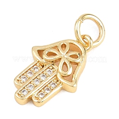 Brass Micro Pave Clear Cubic Zirconia Pendants&nbsp;KK-H273-08G
