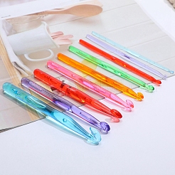 Transparent Plastic Crochet Hooks Needles&nbsp;SENE-PW0003-096