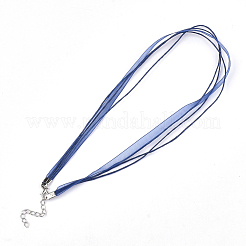 Waxed Cord and Organza Ribbon Necklace Making&nbsp;NCOR-T002-227