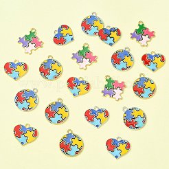 20Pcs 5 Styles Alloy Enamel Pendants&nbsp;ENAM-FS0003-57