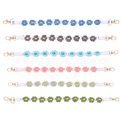 6個 6色コットンコードニットデイジーカップベルト  合金スイベルクラスプ付き  ミックスカラー  350x22x10mm  1pc /カラー&nbsp;AJEW-TA0002-37