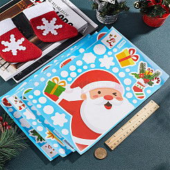 8 Sheets 8 Styles Christmas Themed PVC Static Stickers&nbsp;STIC-GF0001-15