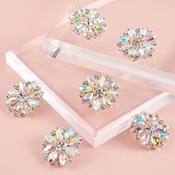 6Pcs 1-Hole Alloy Rhinestone Shank Buttons&nbsp;BUTT-GA0001-15A