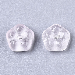 透明焼付塗料ガラスビーズ  花  パールピンク  6x3mm  穴：0.9mm&nbsp;DGLA-R052-002-A02