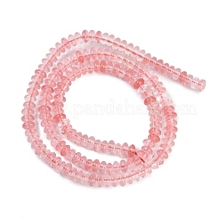 チェリークォーツガラスビーズ連売り  ロンデル  4~4.5x2~2.5mm  穴：1.2mm  約155~163個/連  15.24''~15.31''（38.7~38.9センチメートル）&nbsp;G-K343-C26-01