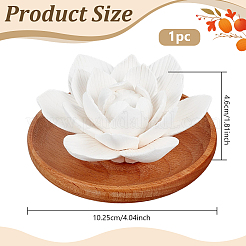 Porcelain Lotus Flower with Wood Base Aromatherapy Diffuser&nbsp;DJEW-WH0077-05B