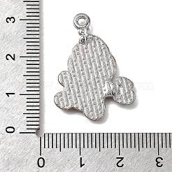 合金エナメルチャーム  プラチナ  クリスマスシリーズ  ジンジャーブレッドマン  26x21x1mm  穴：1.6mm&nbsp;FIND-Z094-03P-03