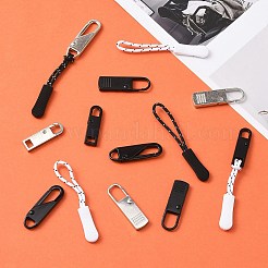 6個のプラスチックジッパープーラーと12個の合金交換用プルタブアクセサリー  荷物用スーツケースバックパックジャケットバッグコート  ミックスカラー&nbsp;FIND-SZ0001-17