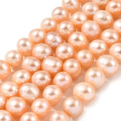 天然養殖淡水パールビーズ連売り  ポテト  グレード4a+  ピンク  10~11mm  穴：0.7mm  約34個/連  13.58~13.78インチ（34.5~35cm）&nbsp;PEAR-I007-07U-04A