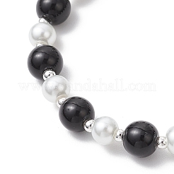 Glass Pearl Beads Necklace & Bracelet & Dangle Earring Sets for Women&nbsp;SJEW-JS01322