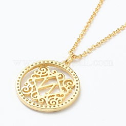 Brass Micro Pave Clear Cubic Zirconia Pendant Necklaces&nbsp;NJEW-J059-01N