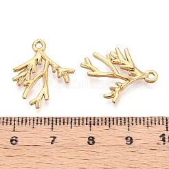 304ステンレスペンダント  サンゴの枝のチャーム  イオンプレーティング（ip）  18KGP本金メッキ  21x16.5x2mm  穴：1.5mm&nbsp;STAS-N111-17G