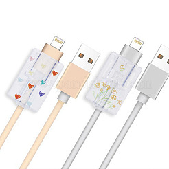 4 Pairs 4 Style TPU Data Cable Protective Sleeve&nbsp;AJEW-HY0001-31
