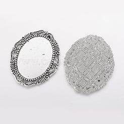 Alloy Cabochon Settings&nbsp;PALLOY-A15623-AS-NF