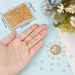 304ステンレススチールオープン丸カン400個  ラウンド  24KGP本金メッキ  18ゲージ  6x1mm  内径：4mm&nbsp;STAS-BBC0004-53B