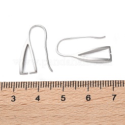 ロムジウムメッキ スターリングシルバー ピアスフック 925個  プラチナメッキ  22x11x3mm  ピン：1mm&nbsp;STER-NH0001-71B-P