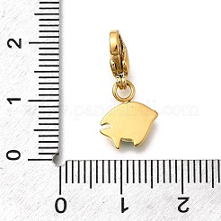 魚 304 ステンレススチール エナメルペンダント装飾  イオンプレーティング（ip）  カニカン付き  14KGP本金メッキ  ラベンダーブラッシュ  11.5x9.5x1.5mm&nbsp;STAS-R159-48G-04