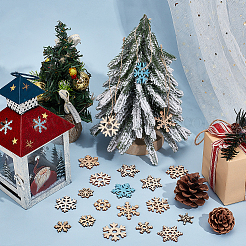 200Pcs Christmas Theme Unfinished Wood Snowflake Sheets&nbsp;FIND-BC0014-53