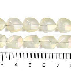 電気メッキガラスビーズセット  艶消し  ファセットポリゴン  ライトカーキ  12.5x9.5x7mm  穴：1mm  約50個/連  23.86インチ（60.6cm）&nbsp;EGLA-C009-01A-FR01