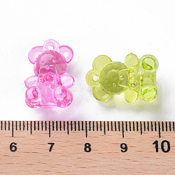透明なアクリルパーツ  多面カット  クマ  ミックスカラー  19.5x13.5x10.5mm  穴：1.5mm  約400個/500g&nbsp;TACR-S151-001