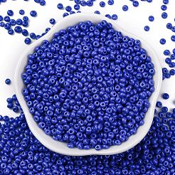 ベーキングペイントガラスのシードビーズ8/0  丸い穴  ティアドロップ  藤紫色  3x2mm  穴：1mm  約18750個/ポンド&nbsp;SEED-M012-02A-54