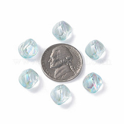 透明なアクリルビーズ  ABカラーメッキ  ナゲット  空色  10.5x10x8mm  穴：1.6mm  約1200個/500g&nbsp;MACR-S373-131-C07