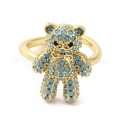 Rack Plating Brass Micro Pave Cubic Zirconia Finger Ring&nbsp;RJEW-C072-32A-02G