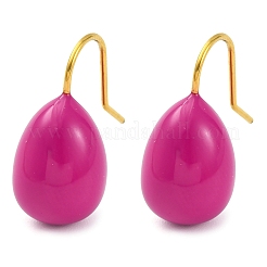 304 Stainless Steel Enamel Teardrop Dangle Earrings for Women&nbsp;EJEW-U023-01G-04