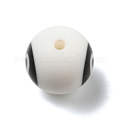 丸型、黒の0番シリコンフォーカルビーズ付き  ホワイト  14.5~15x14.5mm  穴：2mm&nbsp;SIL-R013-01A