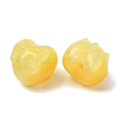 樹脂UV反応性ビーズ  色が変わるビーズ  溶ける心  きいろ  15.5x18x15.5mm  穴：2mm&nbsp;RE-CBA088C-04