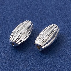 合金ビーズ  ライス  長持ちメッキ  銀  10x4.5mm  穴：0.6mm&nbsp;FIND-B029-48S