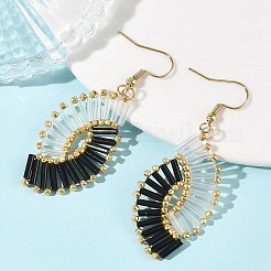 Glass Braided Beads Dangle Earrings&nbsp;EJEW-MZ00746