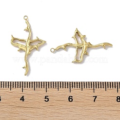 304ステンレスペンダント  枝チャーム  18KGP本金メッキ  26x15x2.2mm  穴：1mm&nbsp;STAS-H185-08G