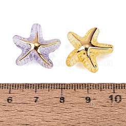 透明なアクリルビーズ  ゴールドライン入り  ヒトデ  ミックスカラー  18x19x9mm  穴：1.8mm  約650個/500g&nbsp;AC-N166-08