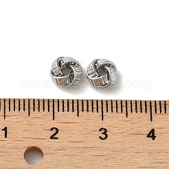 真鍮ビーズ  カドミウムフリー＆ニッケルフリー＆鉛フリー  結び目ツイスト  プラチナ  6.5x4mm  穴：1.6mm&nbsp;KK-B079-21P