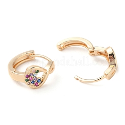 Rack Plating Brass Micro Pave Colorful Cubic Zirconia Hoop Earrings for Women&nbsp;EJEW-P238-05KCG
